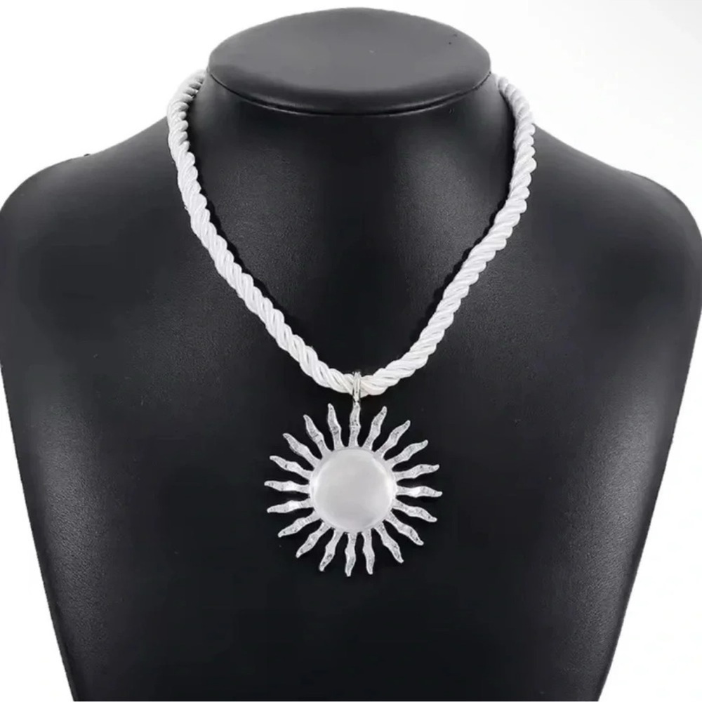 Celestial Silver Sunburst Necklace
